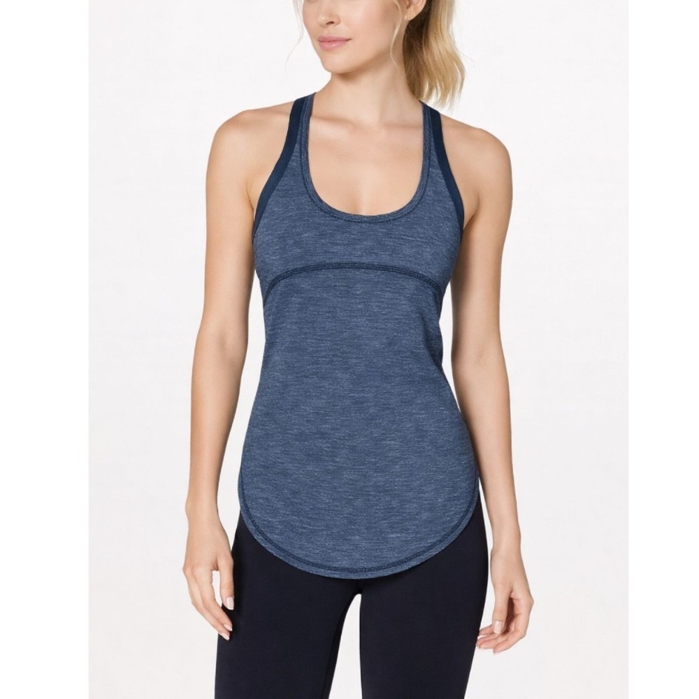 Lululemon On Track Singlet Tank Women's XS Steel Blue Heather Racerback